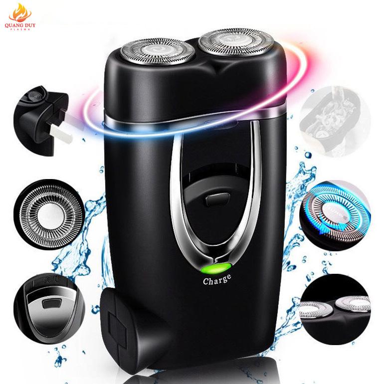 Máy cạo râu nam 2 lưỡi cạo tự mài bén, sạc điện 220v trực tiếp dễ dàng tiện lợi máy  cạo