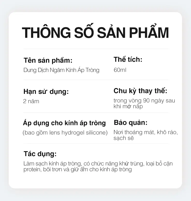 Product Introduction of Dung dịch chăm sóc kính áp tròng đa năng Kilala 60ml 6