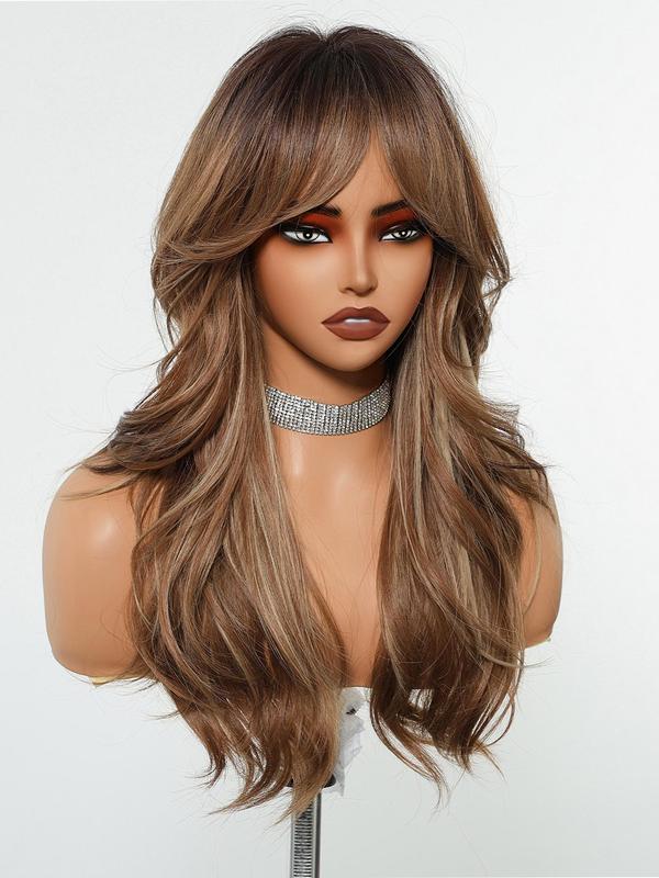 24 Inch Long Layered Cut Wigs for Women, Gorgeous Fluffy Wigs, Synthetic Full Machine Wigs for Party, Daily Use 3