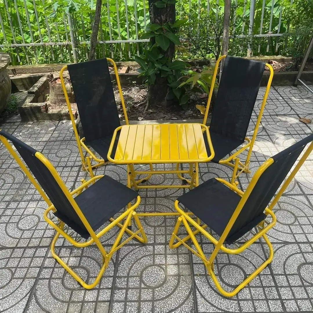 [Chọn Màu] Bộ 4 ghế 1 bàn 40x60 gấp gọn, sắt sơn tĩnh điện, sử dụng trong quán cafe, trà sữa....