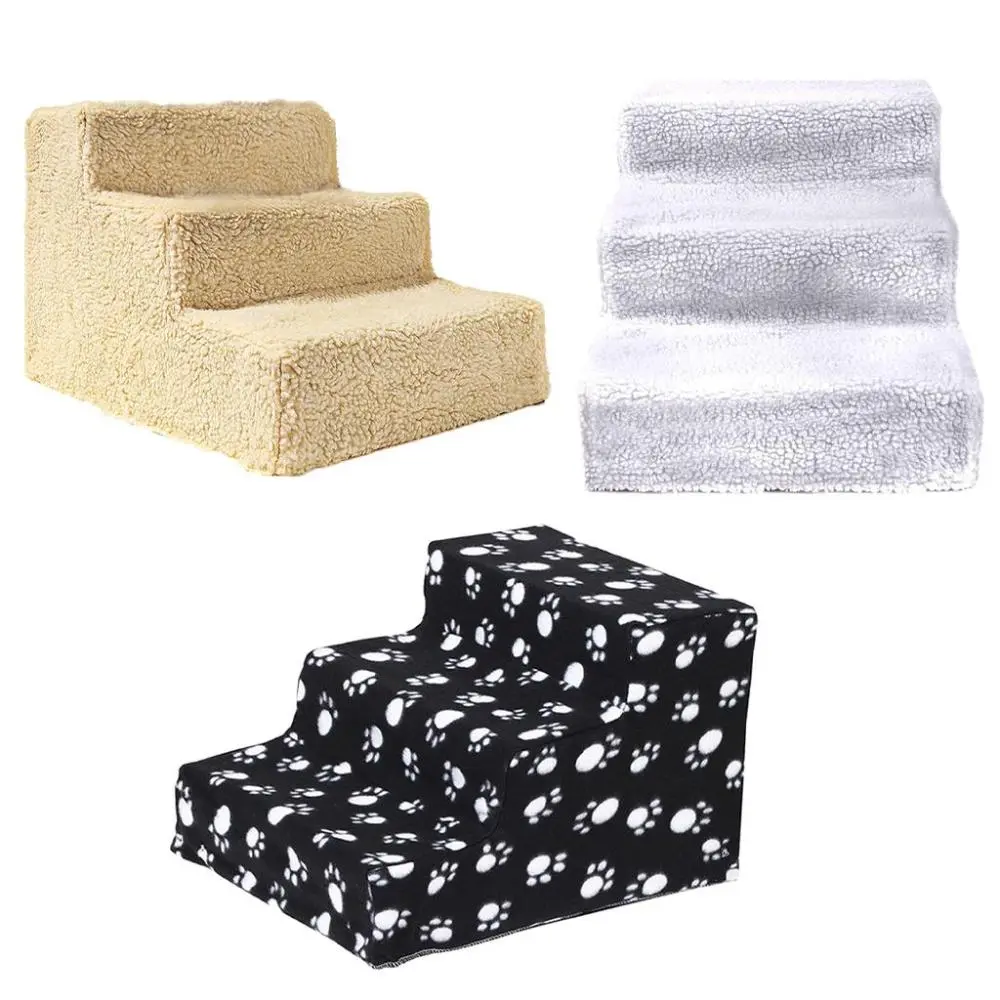 Lightweight Pet Stairs Animals Pet Bed Cat Dog Ramp Ladder 3 Steps Pet Dog Cat Supplies Washable Non Slip