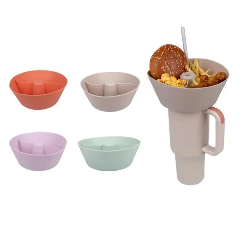 Silicone Snack Cup Holder, 1 Count Ice Cup, Snack Popcorn Bowl Holder, Snack Tray, Convenient To Carry, Kitchen Accessories 2
