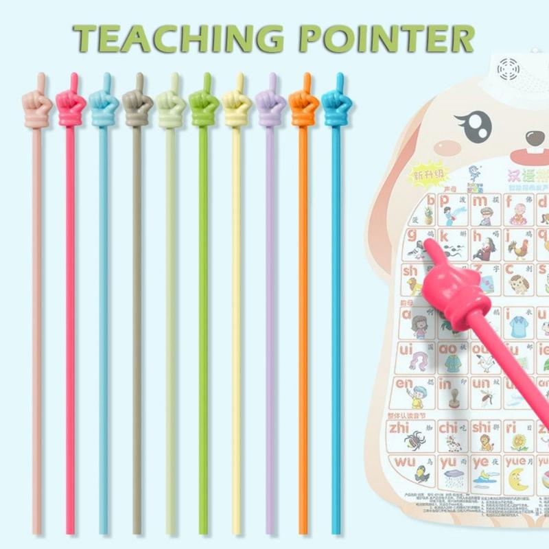 QB Computer 10 cái Bền bỉ Macaron/Trong suốt Gậy dạy học Thiết kế ngón tay Cầm…
