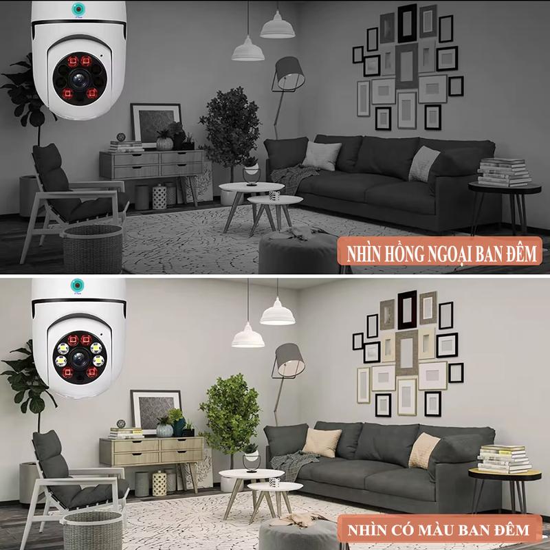 Camera wifi ICSEE Bóng Đèn , quay 360 độ , ban đêm có màu , đàm thoại 2 chiều , cảnh báo còi hú , tin nhắn , đàm thoại 2 chiều 3