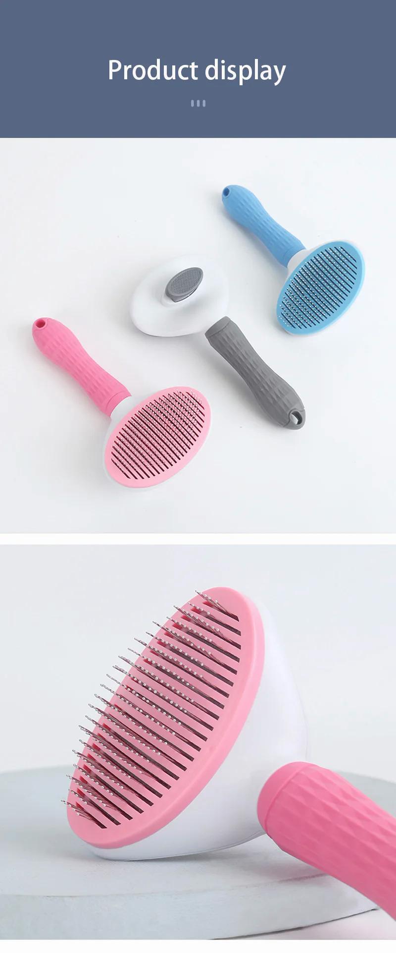 Product Introduction of Pet dog hair brush cat comb grooming and care cat brush stainless steel comb for long hair dogs cleaning pets dogs accessories 9