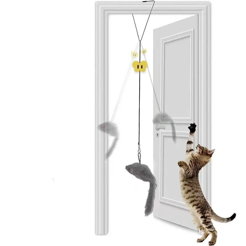 Interactive Plush Cat Toy, Adjustable Hanging Design Cat Teaser Toy, Fun Indoor Cat Teasing Toy, Pet Supplies for All Breeds