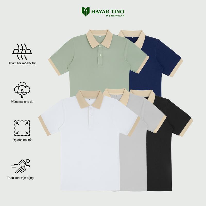 SET 3 Áo Thun Polo Shirt TRƠN Có Cổ HayaR Ngắn Tay Menswear Nam Cộc Tay Tay Ngắn Cộc Tay