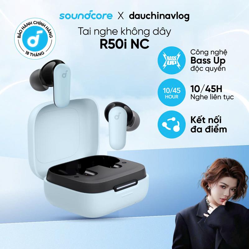 soundcore x dauchinavlog Tai nghe bluetooth soundcore R50i NC P30i chống ồn ANC | Chống nước và bụi IP54 | 40 giờ phát nhạc Nhét Tai Nghe Nhạc Earphone