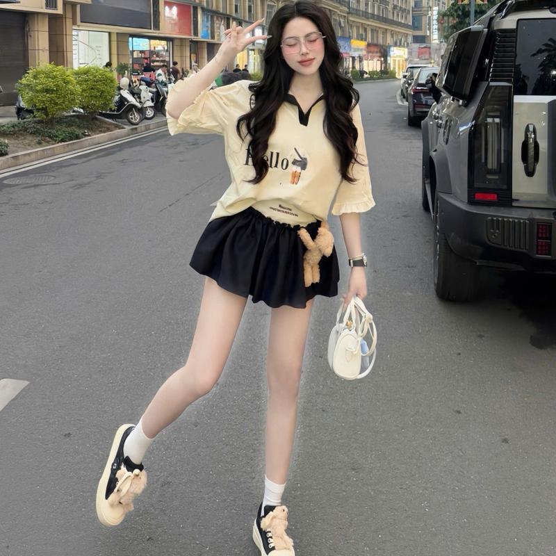 [ Tặng GẤU theo đợt ] Set NỮ bộ cổ đức tay phối bèo mix chân váy xoè bồng cạp phối chất umi by XM Huyền Hưng MS173