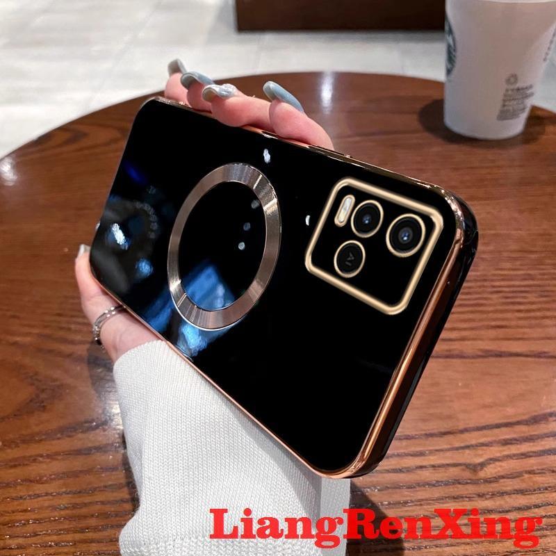 Ốp Cho VIVO Y21, VIVO Y21S, VIVO Y21t, VIVO Y33s, Y33 Ốp Điện Thoại Mềm Chống Sốc TPU Sạc Không Dây Từ Tính Mạ Điện Điện Sang Trọng