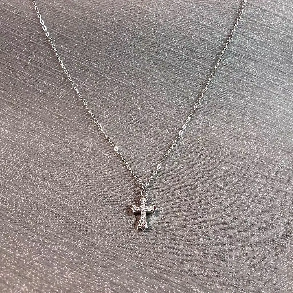 Vòng Cổ Xương Đòn, Bạc Sterling S925 Mới, Thiết Kế Chữ Thập, Kim Cương, Dành Cho Phụ Nữ, Phong Cách Mỹ, Dễ Phối Đồ Thích Hợp Để Tắm, Không Phai Màu, Phong Cách Ins