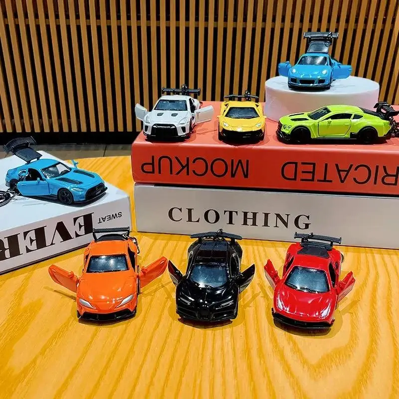 Car Keyring Creative Simulation Mini Sports Car Keychain for Boy Pendant Cartoon  Toys Pendant Keychain Creative Ornaments