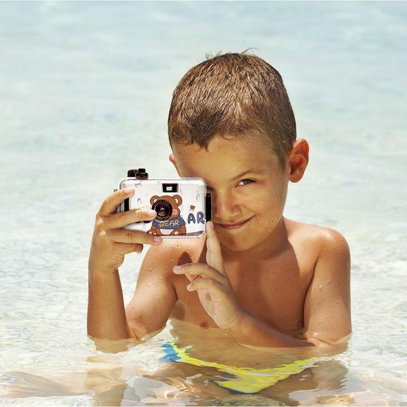 Fool Mini Retro Film Cameras Bear Bear Waterproof Multiple Times Polaroid Children's Birthday Ideas Gift Equipment Instant 1