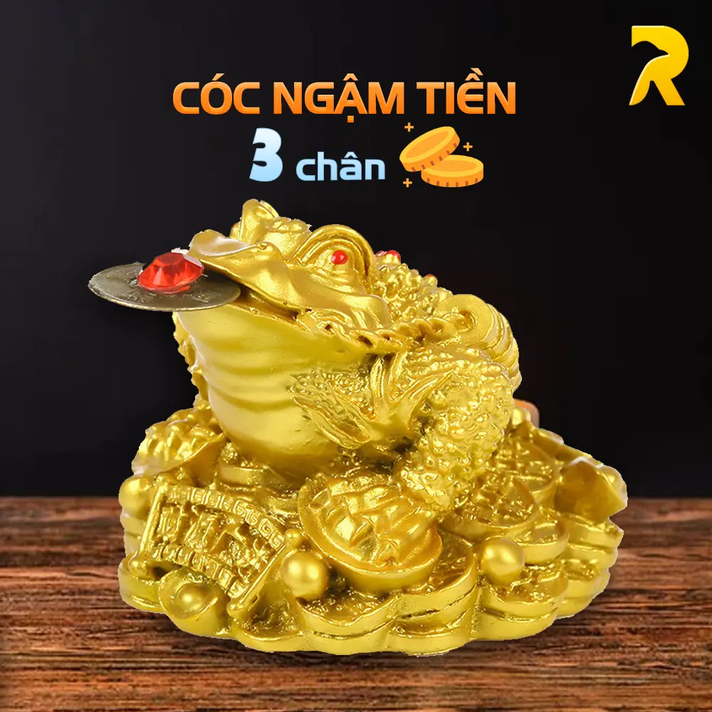 Cóc Thiềm Thừ Phong Thủy, Con Thiềm Thừ 3 Chân Ngậm Tiền Decor