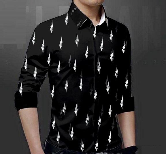 ÁO SƠ MI NAM TAY DÀI IN HÌNH TIA SÉT BẰNG CÔNG NGHỆ 3D SẮC NÉT KHÔNG PHAI VẢI LỤA MỀM MỊN PHÙ HỢP CÂN NẶNG TỪ 50-77KG Menswear Shirt