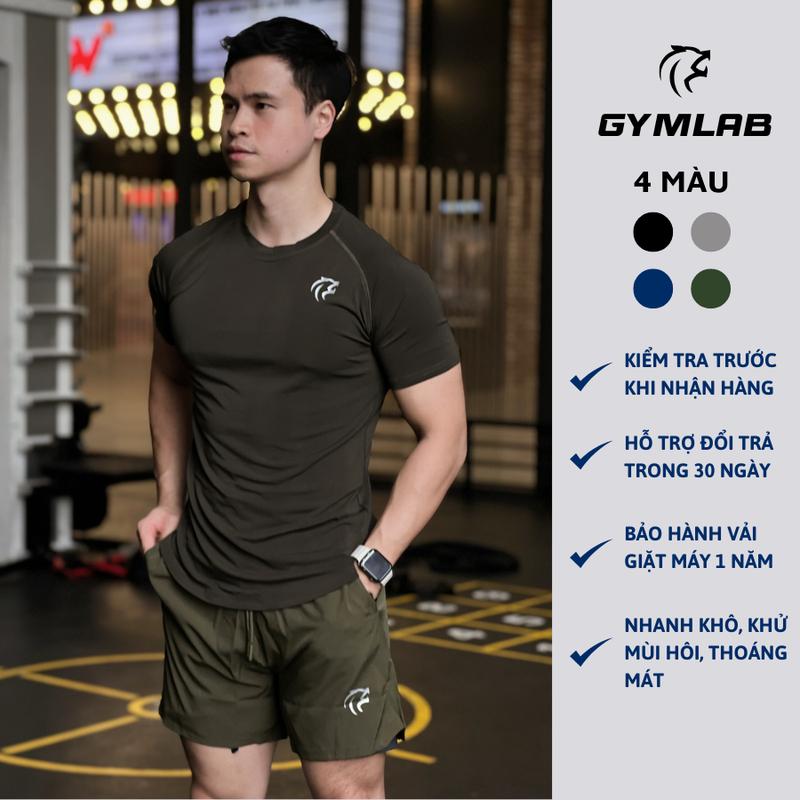 Quần đùi nam tập gym, chạy bộ thể thao Gymlab form 6 inch trên gối vải gió thoáng mát 4