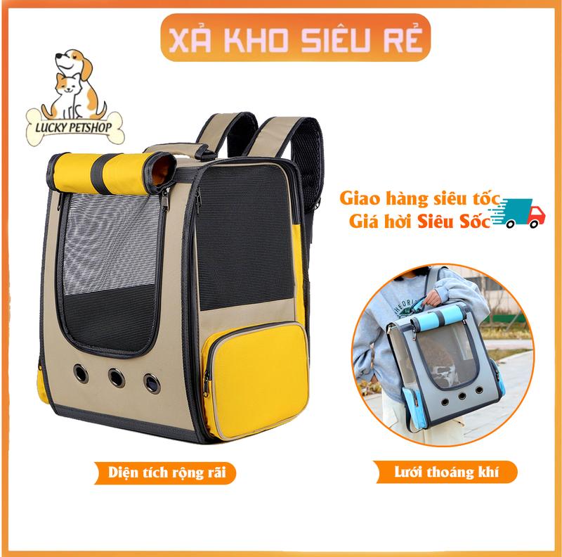 Balo trong suốt vận chuyển cho mèo LỚN 10kg, balo dáng đứng vận chuyển thú cưng cao cấp,Lưới thoáng khí dung tích lớn giỏ  đựng