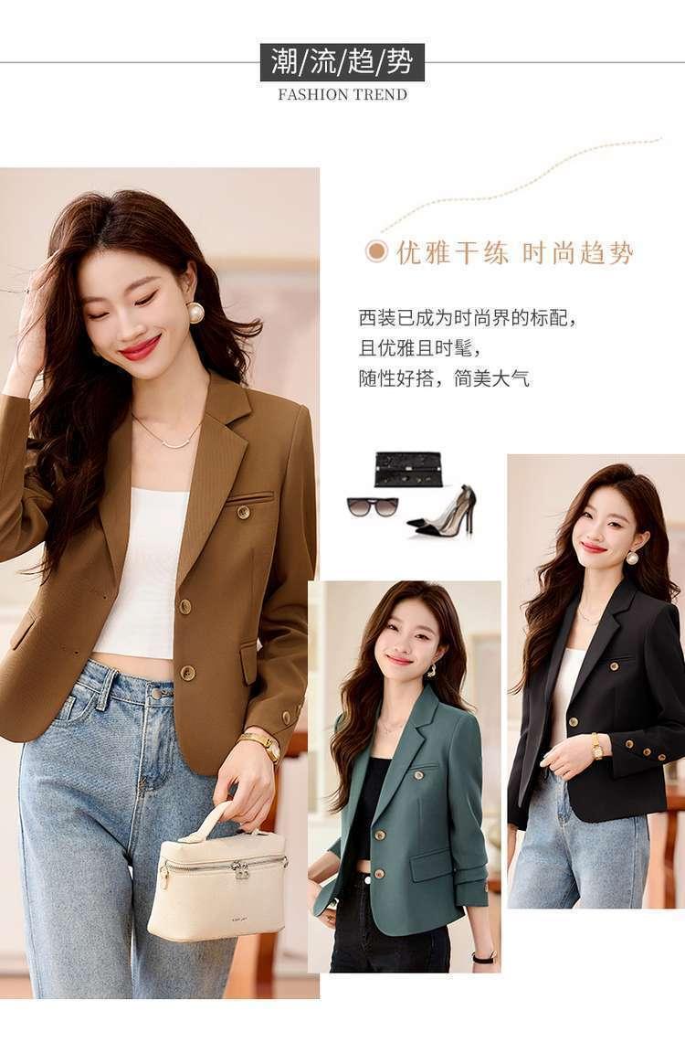 Product Introduction of Áo Khoác Vest Ngắn, Cao Cấp, Thích Hợp Cho Mùa Xuân Và Mùa Thu, Hàng Mới Về Năm 2025, Phong Cách Thường Ngày Nhỏ Thanh Lịch, Bộ Đồ Công Sở, Dành Cho Nữ, Áo Trên Top Women 5