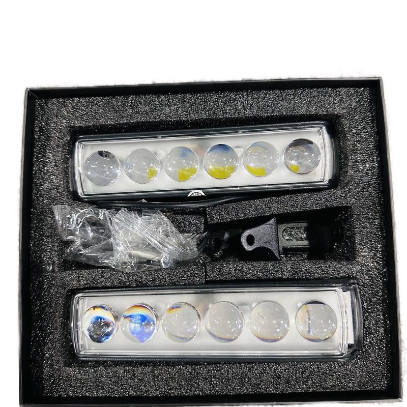 Đèn Led 6 bóng dài pha trắng cos vàng 4 Chế độ co Demi 7 màu điện 12/24v gan xe tải, xe moto, xe du lịch, xe ô tô