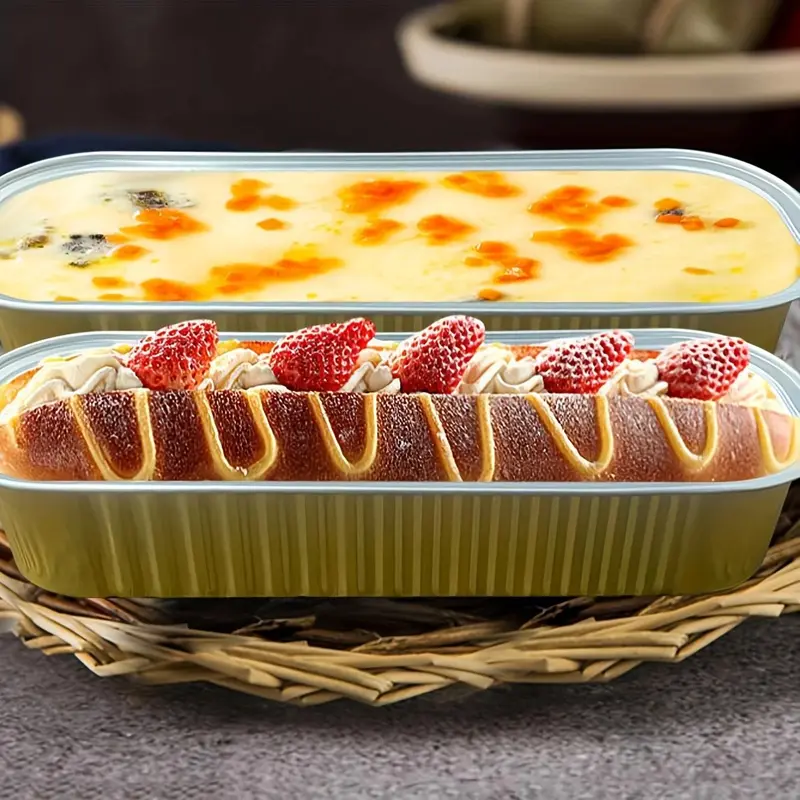 Rectangular Baking Box with Lid & Spoon, 10pcs/set Large Capacity Dessert Cake Bread Box, Baking Utensils for Home Kitchen Restaurant Party 2