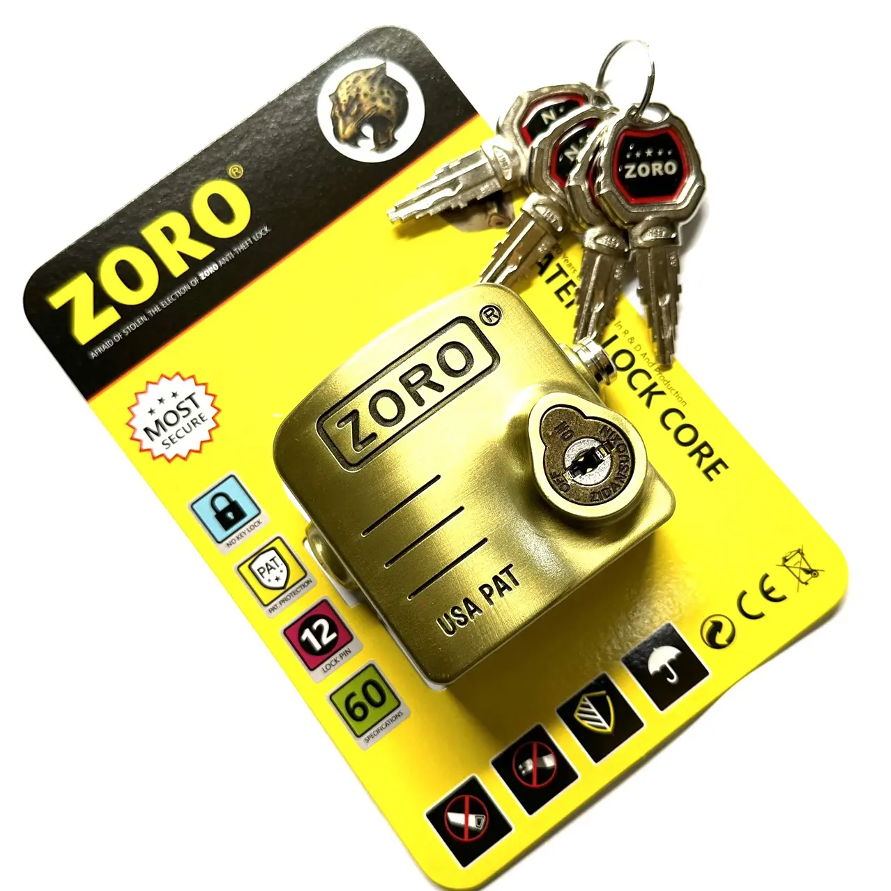 Ổ Khoá Chụp Pát Cửa ZORO chìa xe hơi - Ổ Khóa Chụp Chống Cắt Toàn Diện-Bảo vệ khoen cửa-chống trộm hiệu quả.