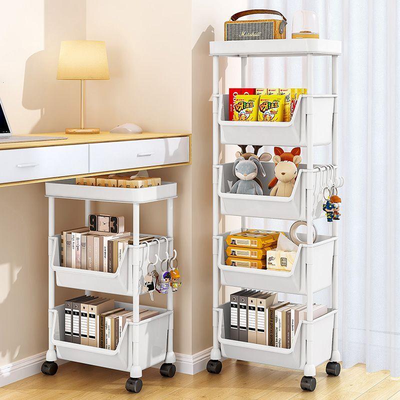 Giá Để Sách, Giá Để Đồ Sàn, Gia Dụng, Nhiều Tầng, Lưu Trữ Để Bàn, Tủ Sách, Có Thể Di Chuyển, Thích Hợp Cho Phòng Khách Đồ Ăn Nhẹ Và Đồ Lặt Vặt, Kiểu Xe Đẩy Kitchen 3