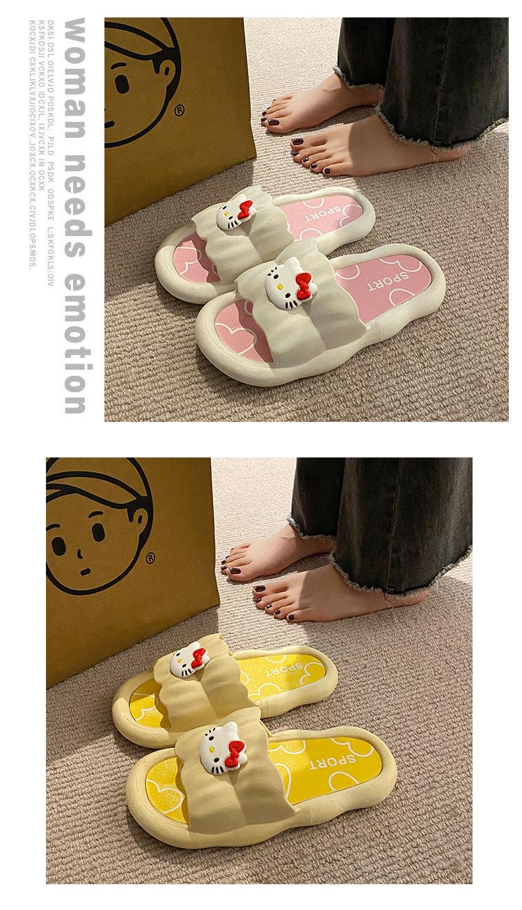 Product Introduction of Dép Hello Kitty, Thiết Kế Hoạt Hình Dễ Thương, Có Thể Đeo Ngoài Trời, Dép Hellokitty, Dành Cho Nữ, Đế Dày, Thoải Mái, Thích Hợp Để Tắm Trong Nhà, Dép Chống Trượt, Năm 2025 2