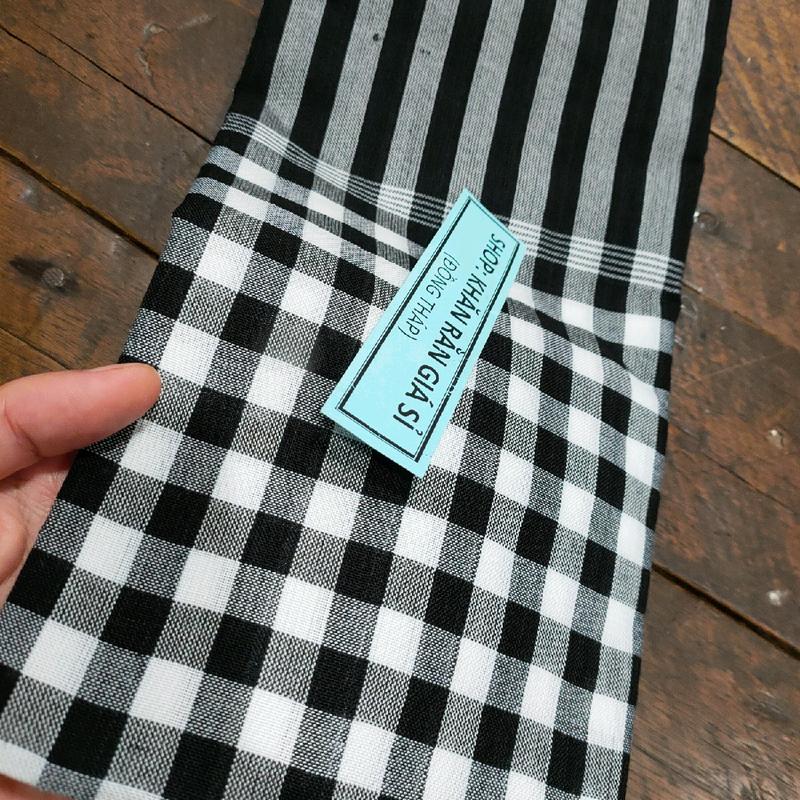 Khăn rằn nam bộ tua rua đen BÌA ĐEN 60x165cm Hàng sẵn