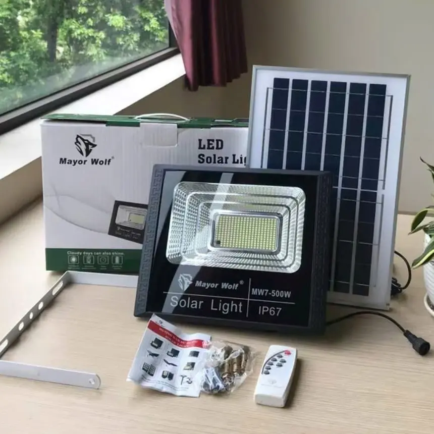 Đèn Năng Lượng Mặt Trời MAYOR WOLF 500W - 1000W IP67 Có Điều Khiển Từ Xa Tự Động Bảo Hành 12 Tháng Tiết Kiệm Điện