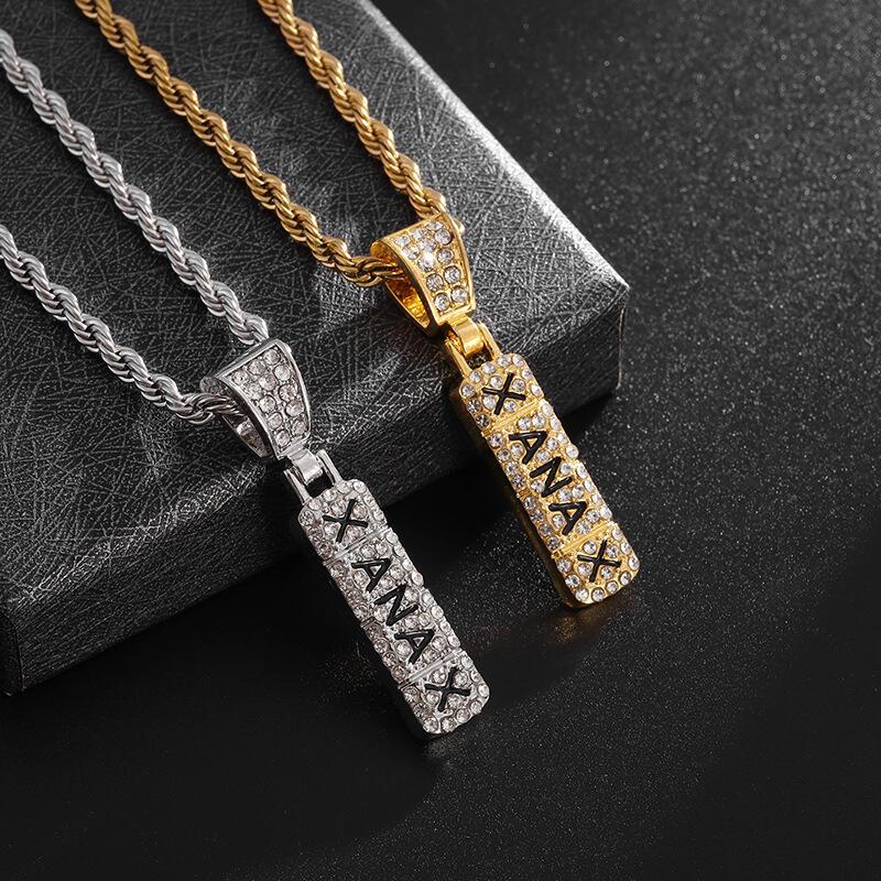 Product Introduction of Personalized and exaggerated trend set with full diamonds necklace punk men's hip hop necklace 0