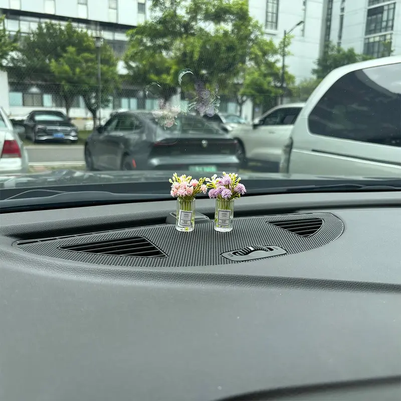 Car Air Outlet Flower Ornament, 1 Count Car Interior Decoration, Mini Flower Car Decoration, Universal Car Center Console Decoration, Gift for Boyfriend, Fiat 500 Accessories 6