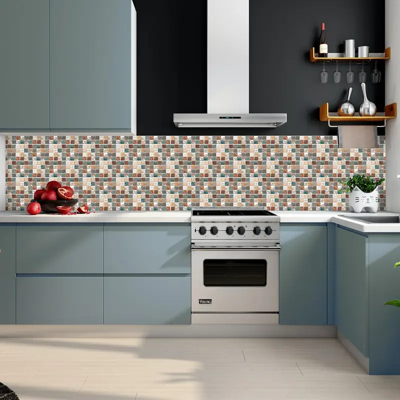 Retro Pattern Tile Sticker, Waterproof Self-adhesive Tile Sticker, Durable Kitchen Wall Sticker, Wall Decor for Home Kitchen Bathroom 6