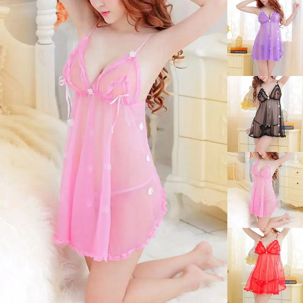 Váy Ngủ Nữ, Đồ Lót Và Đồ Lót, G-string, Gợi Cảm, Xuyên thấu Với Ren, Thích Hợp Để Ngủ