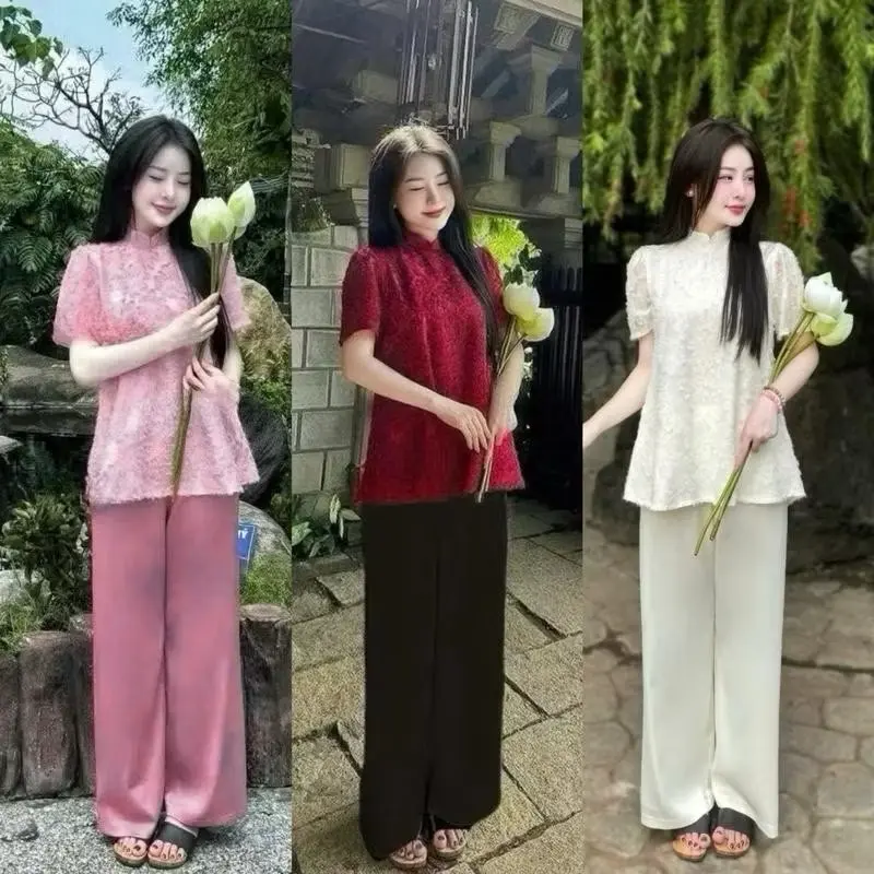 Bigsize 50-90kg- Set pháp phục áo lông vũ quần lụa hàn không bóng cao cấp mềm mịn (tặng chuỗi vòng tay gỗ hoặc đá)