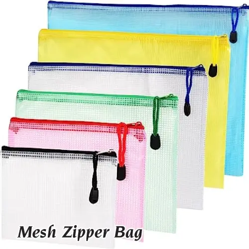 Soft Mesh Zipper Bag B6 A5 B5 A4 B4 A3 | PVC Zipper File Bag Waterproof Transparent Portable Bag | ZIP FOLDER | Zip File