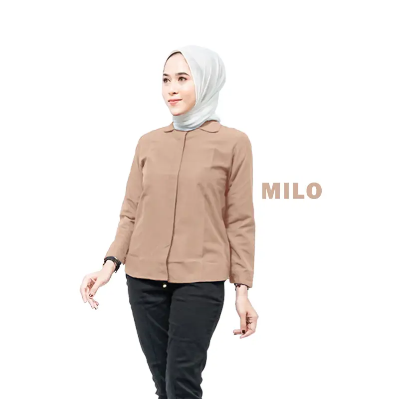 KEMEJA WANITA LENGAN PANJANG/KEMEJA POLOS WANITA/KEMEJA CEWEK/KEMEJA SLIMFIT CEWEK BAHAN ADEM 5