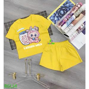 Bộ đồ bé gái hình in labubu milk cho bé từ 6kg-27kg.BGL54.