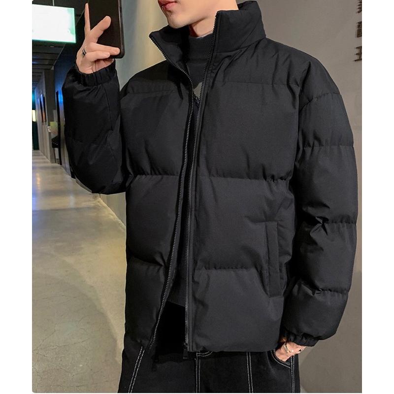 Áo Khoác Phao Nam Nữ Unisex Hàng Trần Bông 3 Lớp Dày Dặn, Phong Cách Hàn Quốc, Dài tay Cổ Cao