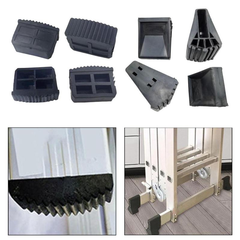 4x Telescoping Ladder Cap Feet Covers Replacement Convenient Protects Your Floor Wear Resistance Anti Skid Ladder Feet Pads 4