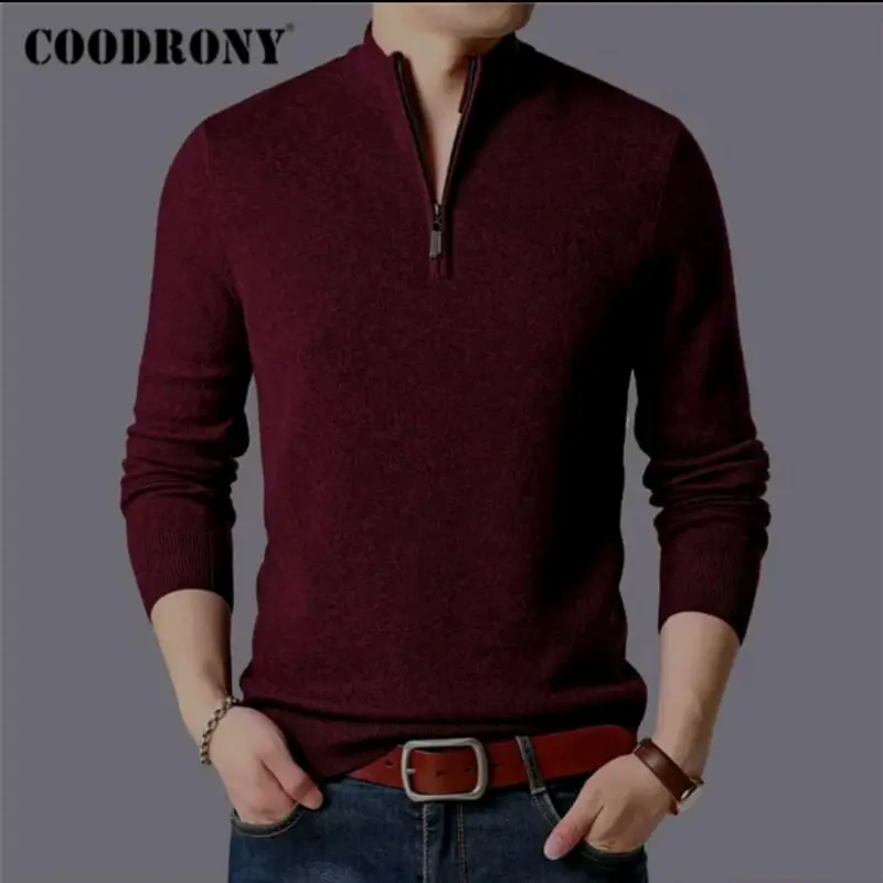 Sweater Resleting Zipper Turtleneck 0
