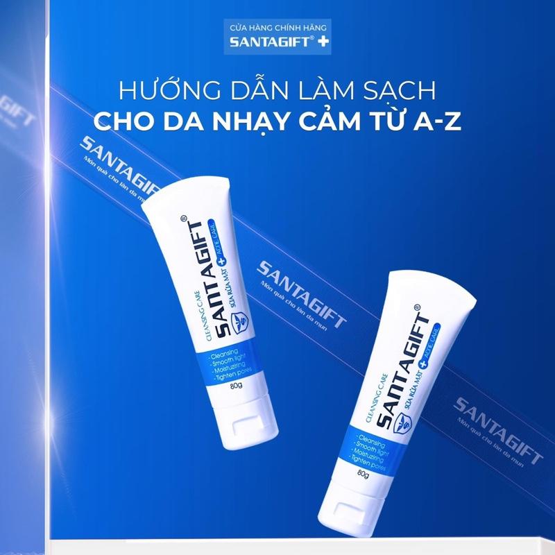  Sữa rửa mặt Santagift dịu nhẹ cho da mụn 80g Skincare 