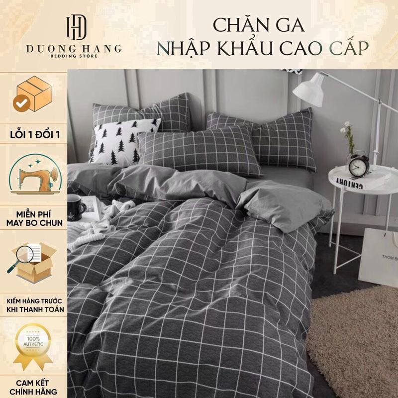 Bộ chăn ga COTTON ORGANIC - hoạ tiết kẻ.