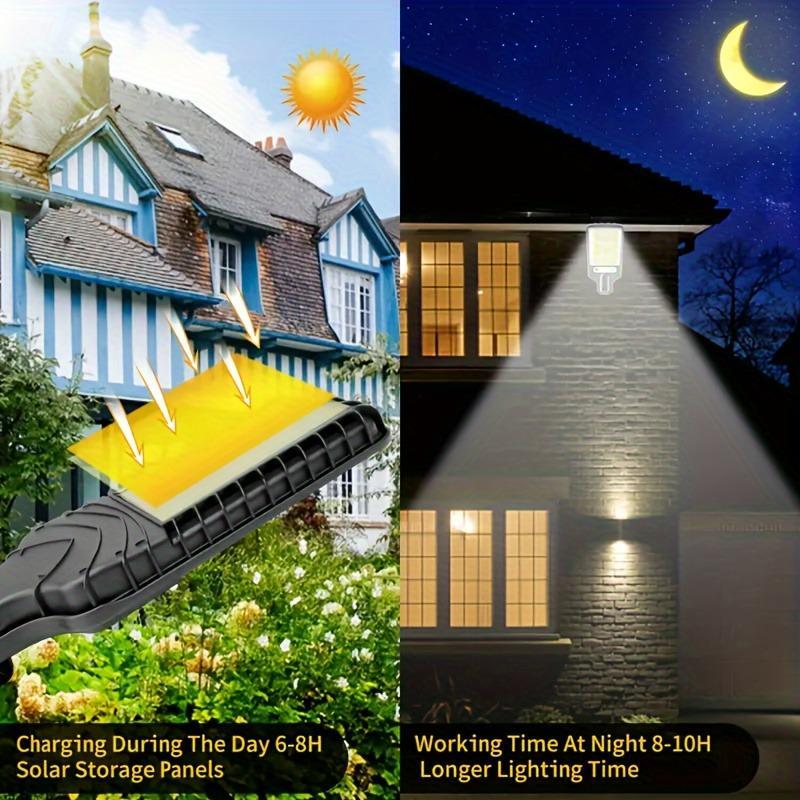 Product Introduction of Solar Powered Move Sensor Light, 4 Counts Solar Outdoor Light with Remote Control, Outdoor Lighting for Garden, Garage, Yard, Backyard 4