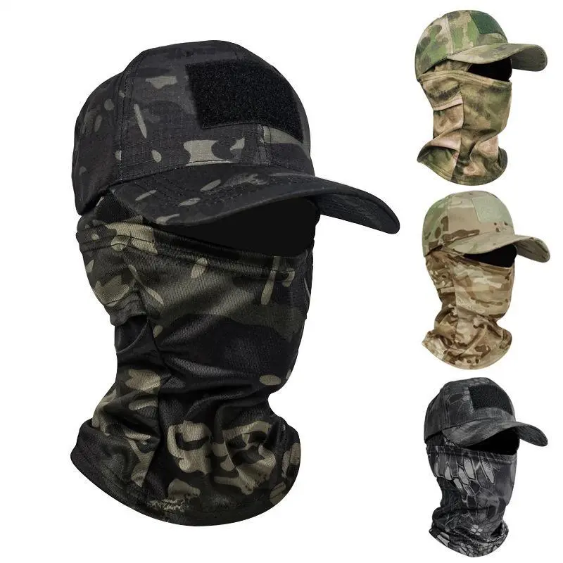 Mũ Bóng Chày Rằn Ri, Unisex, Với Bộ Mặt Nạ, Mũ Chống Nắng Chiến Thuật, Thiết Kế Thoáng Khí, Phụ Kiện Ngoài Trời Dễ Phối Đồ Thích Hợp Để Đi Bộ Đường Dài, Câu Cá Và Sử Dụng Mùa Hè Hàng Ngày