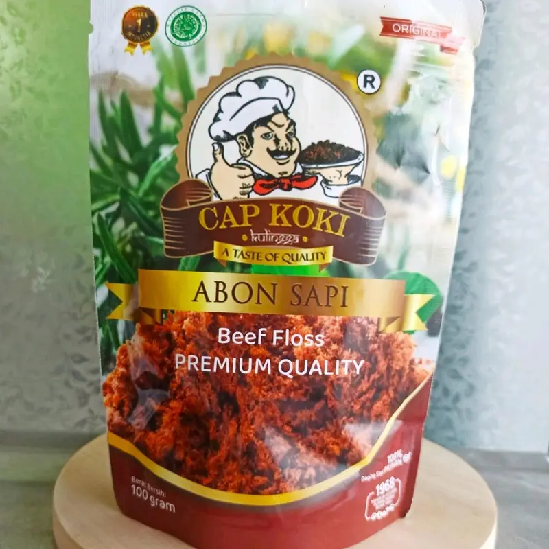 Abon Sapi Premium Beef Floss Kemasan Standing Pouch 100 Gram Crispy Crunchy Enak Original Pedas Food 0
