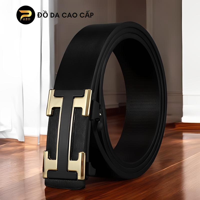 Thắt Lưng Nam Cao Cấp PUZO, Khóa Tự Động Hợp Kim, Không Rỉ, Da Mềm Mại, Không Bong Tróc TL13