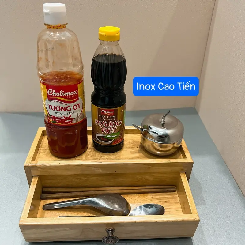 Hộp gỗ đựng đũa muỗng 1 ngăn & 2 ngăn 5