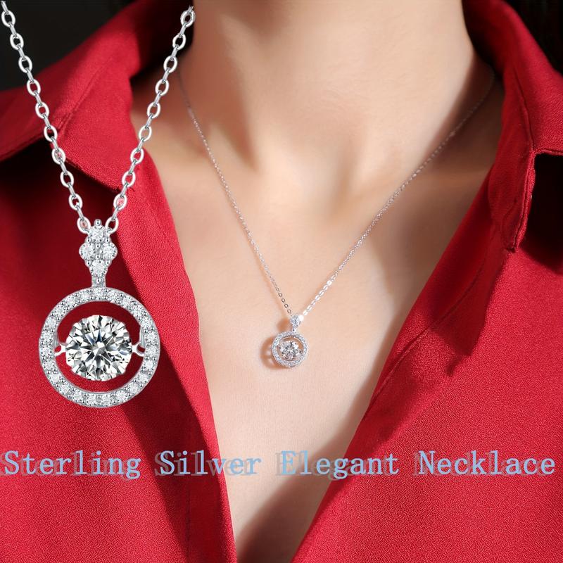 1 carat 925 sterling silver moissanite pendant necklace Star ring with diamond necklace Business white-collar elegant ladies pendant necklace Niche high-end jewelry Holiday couple creative sweet gift Exquisite headdress wire  wrapped  jewellery evil eye 7