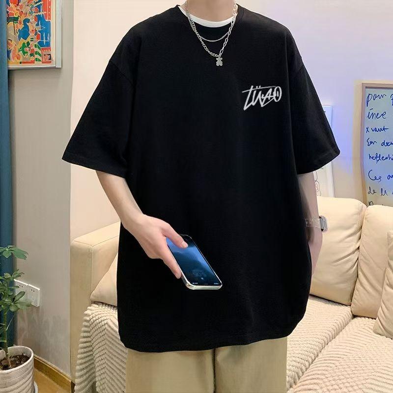 Product Introduction of N642 Milk Silk Double-Sided Short Sleeve 180g Five-Quarter Sleeve T-Shirt Black and White M-5XLP9 12