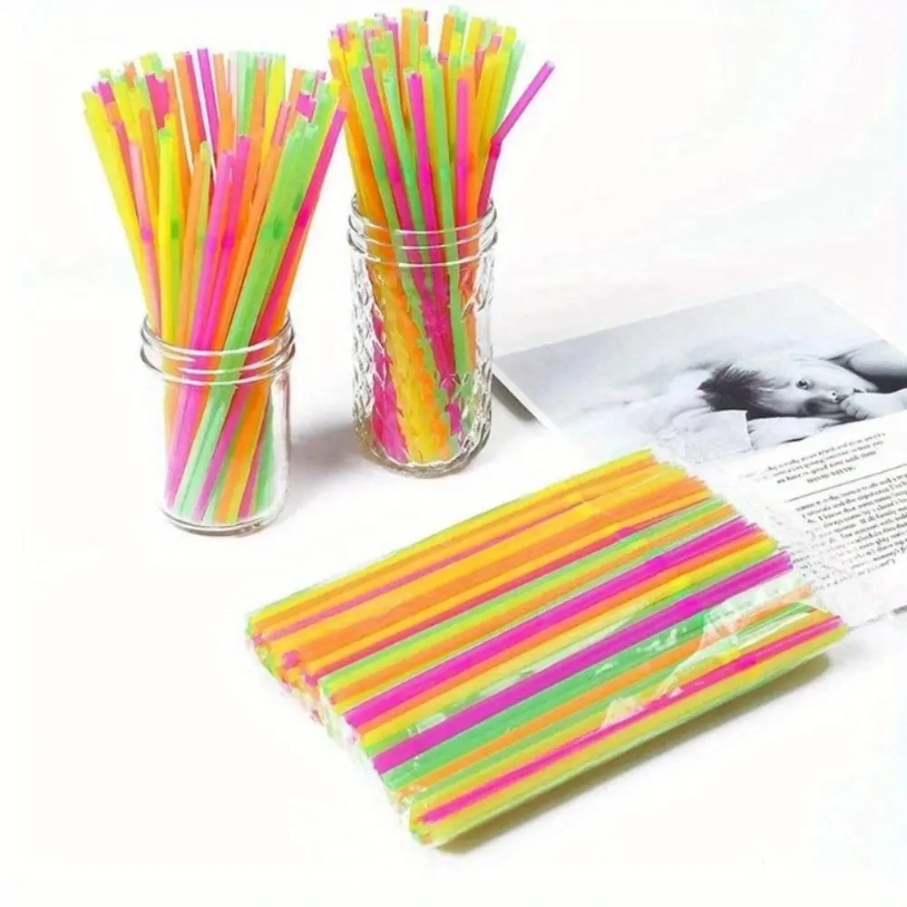 Random Color Disposable Drinking Straws (200/300pcs), Multicolor Disposable Straws, Party Straws, Beverage Straw for Home Kitchen Party Wedding